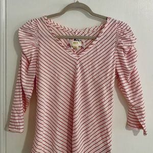 Anthropologie Maeve Red Stripe Top